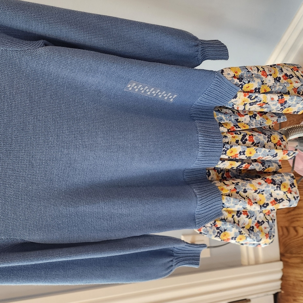 Polo by Ralph Lauren Blue Bishop Sleeve Casual Sweater Dress